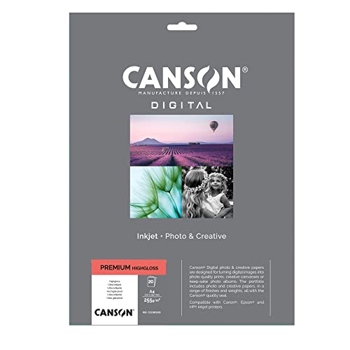 Canson 94662 Inkjet-Papier, A4, 20 Fg, 255 Gr, Hightgloss RC von Canson