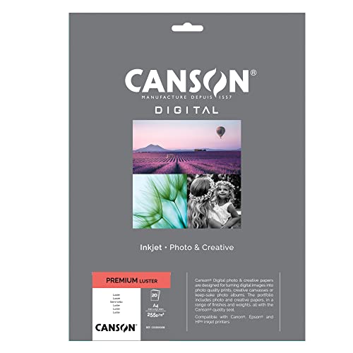 Canson 94664 Inkjet-Papier, A4, 20 Fg, 255 Gr, Lustre RC von Canson