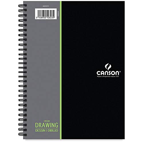 Canson Artist Series Cream Drawing Pad 14 x 21,6 cm, seitliche Spiralbindung, 60 Blatt (400059707), acryl, cremefarben, 5.5-x-8.5-Inch von Canson