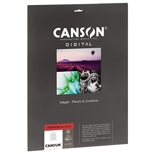 Canson C33300S007 Canson Performance Digitales Fotopapier, 255g, 20 Blatt, A3, Weiß Canson C33300S007 Canson Performance Digitales Fotopapier, 255g, 20 Blatt, A3, Weiß von Canson