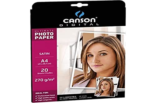 Canson Digital Ultimate Fotopapier Satin, 270 g, A4, 20 Blatt von Canson