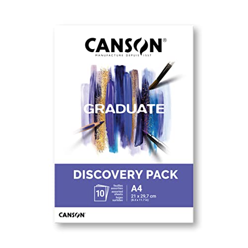 Canson Graduate, Discovery Pack, Mini-PK, A4-21 x 29,7 cm, 4 Farben, 10 Blatt von Canson