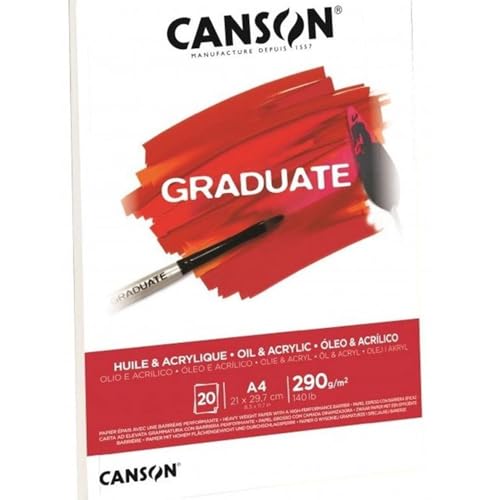 CANSON Graduate - C400110379 Öl- und Acrylpapier Block, DIN A5, 20 Blatt, 290 g/m² CANSON Graduate - C400110379 Öl- und Acrylpapier Block, DIN A5, 20 Blatt, 290 g/m² von Canson