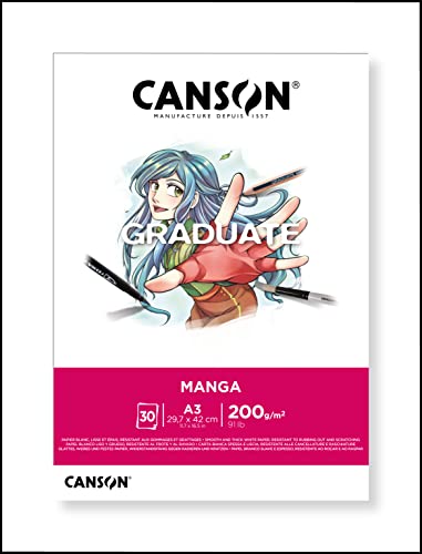 Canson Graduate Manga-Block, A3, 30 Blatt, glatt, 200 g, weiß Canson Graduate Manga-Block, A3, 30 Blatt, glatt, 200 g, weiß von Canson