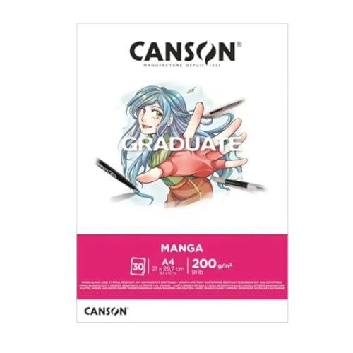Canson Graduate Manga-Block, A4, 30 Blatt, glatt, 200 g, weiß Canson Graduate Manga-Block, A4, 30 Blatt, glatt, 200 g, weiß von Canson