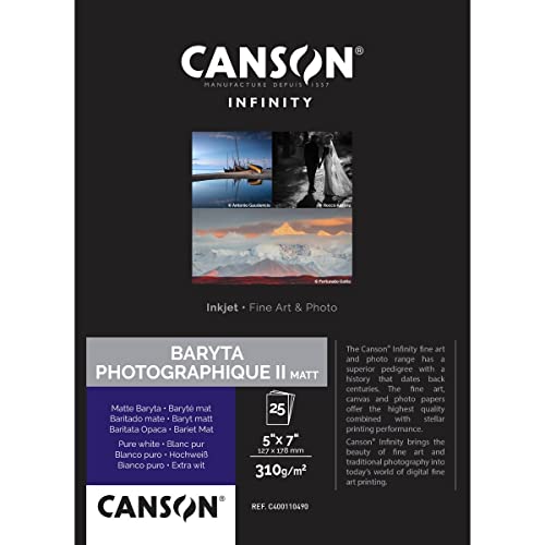 Canson Infinity Baryta Photo II Fotopapier, 12,7 x 17,8 cm, 25 Blatt, 310 g Canson Infinity Baryta Photo II Fotopapier, 12,7 x 17,8 cm, 25 Blatt, 310 g von Canson