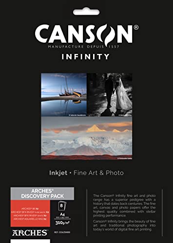 Canson Infinity Discovery Pack Arches Fotopapier A4, 8 Blatt, C33625H000, weiß Canson Infinity Discovery Pack Arches Fotopapier A4, 8 Blatt, C33625H000, weiß von Canson