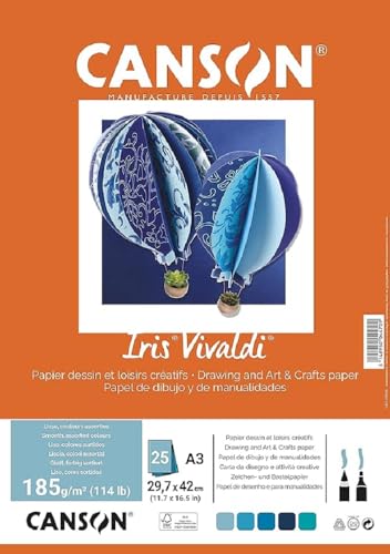 Canson Iris VivaldiA3 185 g/m² – verschiedene Farben Blau von Canson