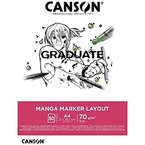 Canson Layout Block, A4, 50 Blatt, extra-glatt, 70 g, weiß von Canson