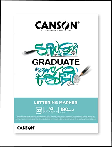 Canson Lettering Filzstift, A3, 20 Blatt, Satin, 180 g von Canson