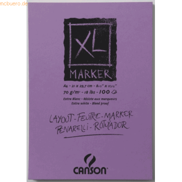 Canson Marker Block A4 70g/qm 100 Blatt sehr weiß von Canson