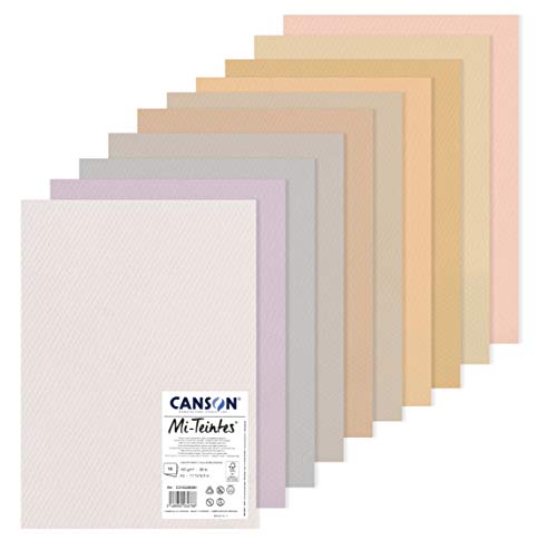 Canson Mi-Teintes, Farbiges Zeichenpapier, Zweiseitg: Bienenwaben-Struktur und feine Körnung, 160gsm, 98lb, Bogen, A3-29,7x42cm, Packung, 10 Pastelltöne, 10 Bögen C31032S081 DIN A3 Canson Mi-Teintes, Farbiges Zeichenpapier, Zweiseitg: Bienenwaben-Struktur und feine Körnung, 160gsm, 98lb, Bogen, A3-29,7x42cm, Packung, 10 Pastelltöne, 10 Bögen C31032S081 DIN A3 von Canson