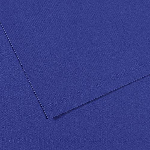 Canson Mi-Teintes Papel de Color de Pulpa Teñida, 160 g/m2, Azul (Ultramarine - 590), 29,7x58, Pack de 10 von Canson