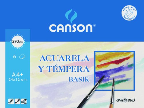 Canson Mini-Blätter, A4, Aquarell und Gouache, Basik, 6 Stück von Canson