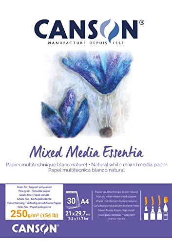 Canson Mix Media Essentia Block A4 30 Blatt fein 250 g, Naturweiß Canson Mix Media Essentia Block A4 30 Blatt fein 250 g, Naturweiß von Canson