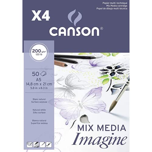 Canson Mix Media Imagine, A1, 50 Blatt, feine Körnung, 200 g von Canson