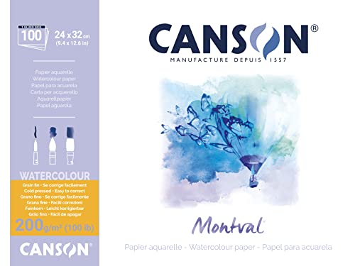 Canson Montval Block einseitiggeleimt, 24 x 32 cm, 100 Blatt, 300 g/m² von Canson