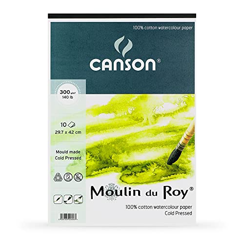 Canson - Moulin du Roy - 20606 - Aquarellpapier Pad - A3 - 10 Sheets - 300 gsm - Cold Pressed - Cotton - Acid Free von Canson