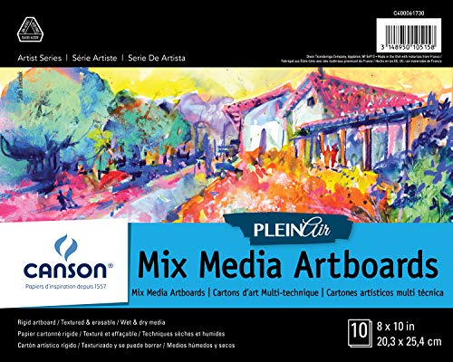 Canson Plein Air Mix Media Kunstblock für Aquarell, Acryl, Stifte und Bleistifte, 20,3 x 25,4 cm, Set mit 10 Tafeln, Papier, Weiß, 20,3 x 25,4 cm Canson Plein Air Mix Media Kunstblock für Aquarell, Acryl, Stifte und Bleistifte, 20,3 x 25,4 cm, Set mit 10 Tafeln, Papier, Weiß, 20,3 x 25,4 cm von Canson