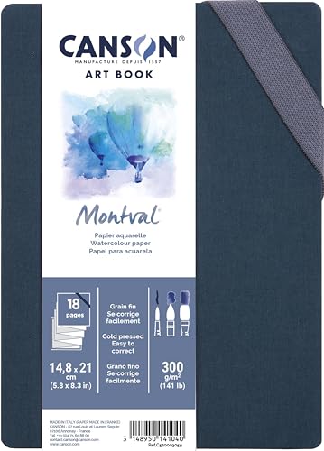 Canson Professional Book Aquarellpapier, feine Körnung, 300 g/m², Akkordeon-Notizbuch, Hardcover, 14,8 x 21 cm, Weiß, 18 Seiten Canson Professional Book Aquarellpapier, feine Körnung, 300 g/m², Akkordeon-Notizbuch, Hardcover, 14,8 x 21 cm, Weiß, 18 Seiten von Canson