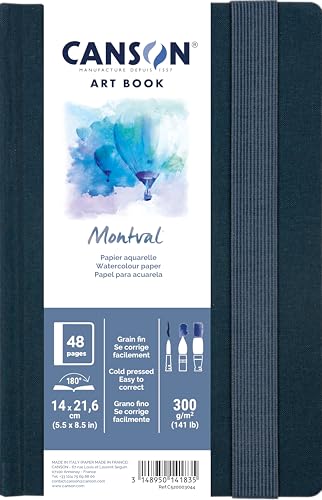 Canson Professional Book Aquarellpapier, feine Körnung, 300 g/m², genähtes Notizbuch, Hardcover, 14 x 21,6 cm, Weiß, 24 Blatt Canson Professional Book Aquarellpapier, feine Körnung, 300 g/m², genähtes Notizbuch, Hardcover, 14 x 21,6 cm, Weiß, 24 Blatt von Canson