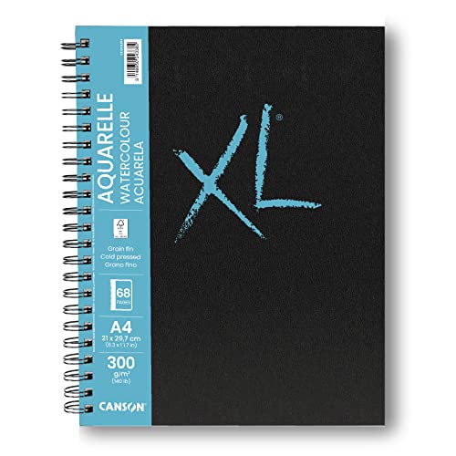 Canson XL Aquarelle Notizbuch, A4, 40 Blatt, fein, 300 g, Weiß, C31200L014 Canson XL Aquarelle Notizbuch, A4, 40 Blatt, fein, 300 g, Weiß, C31200L014 von Canson