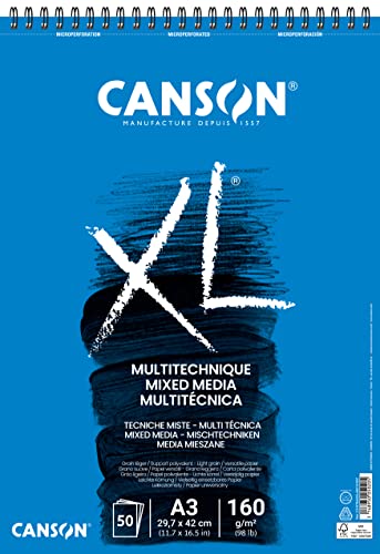 Canson XL Mix Spiralalbum Mikroperforiert A3 50 Blatt 160g von Canson