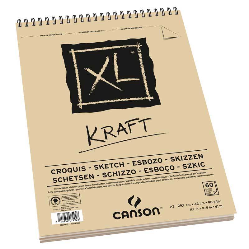 XL Spiralblock Kraft A3 60 Blatt XL Spiralblock Kraft A3 60 Blatt von Canson