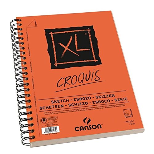 Canson Zeichenblock mit 60 Blatt, Motiv Croquis, XL, Spiralbindung, groß, 90 g, A5 Canson Zeichenblock mit 60 Blatt, Motiv Croquis, XL, Spiralbindung, groß, 90 g, A5 von Canson