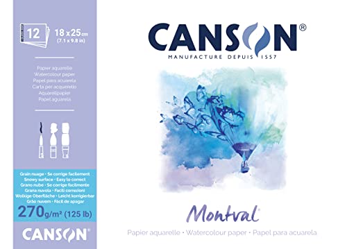 Canson Montval Block einseitiggeleimt, 18 x 25 cm, 12 Blatt, 270 g/m² von Canson