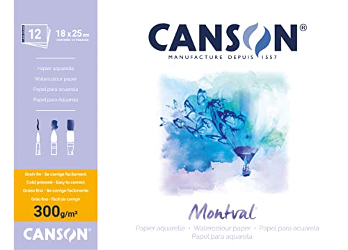 Canson Montval Block einseitiggeleimt, 18 x 25 cm, 12 Blatt, 300 g/m² von Canson