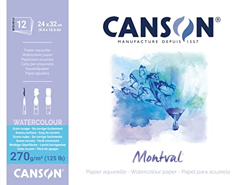 Canson Montval Block einseitiggeleimt, 24 x 32 cm, 12 Blatt, 270 g/m² von Canson