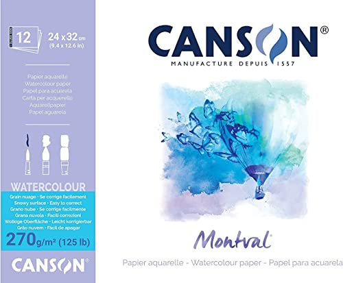 Canson Montval Block einseitiggeleimt, 24 x 32 cm, 12 Blatt, 270 g/m² von Canson