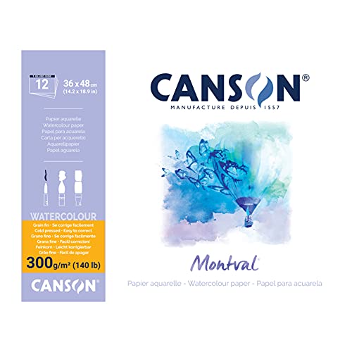 Montval Block einseitiggeleimt, 36 x 48 cm, 12 Blatt, 300 g/m² von Canson