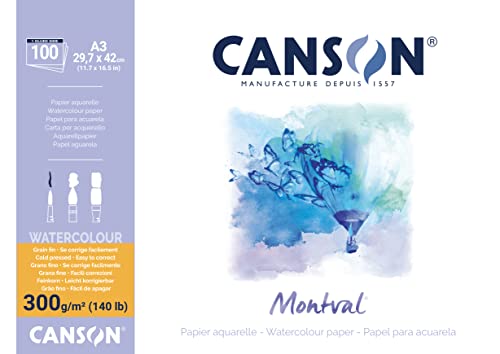 Canson Montval Block einseitiggeleimt, DIN A3, 100 Blatt, 300 g/m² von Canson