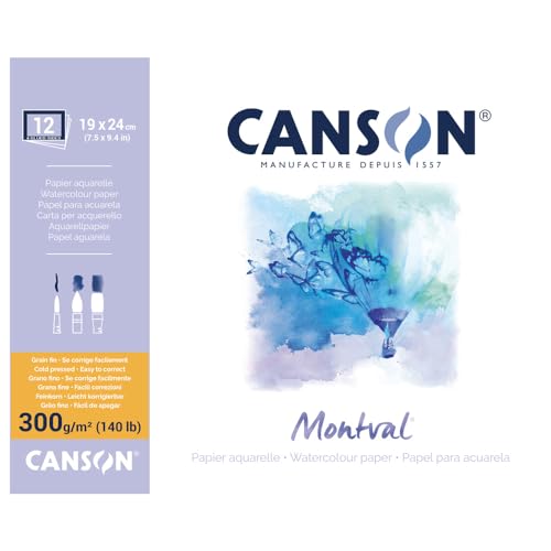 Canson Montval Block rundumgeleimt, 19 x 24 cm, 12 Blatt, 300 g/m² von Canson