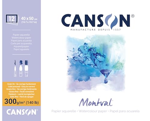 Canson Montval Block rundumgeleimt, 40 x 50 cm, 12 Blatt, 300 g/m² von Canson