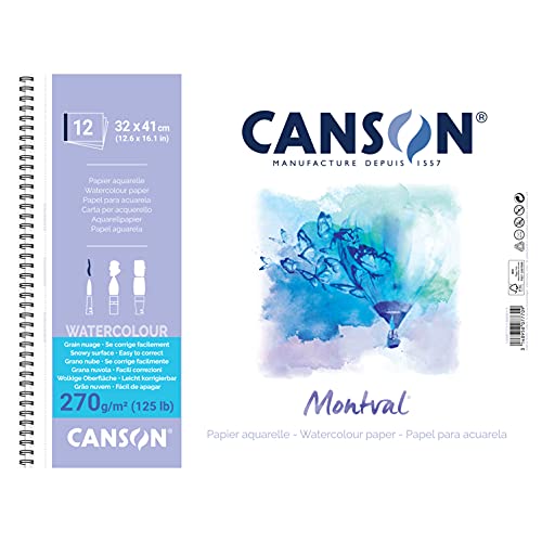 Montval Spiralblock, 32 x 41 cm, 12 Blatt, 270 g/m² Montval Spiralblock, 32 x 41 cm, 12 Blatt, 270 g/m² von Canson