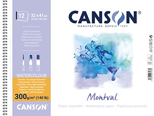 Montval Spiralblock, 32 x 41 cm, 12 Blatt, 300 g/m² Montval Spiralblock, 32 x 41 cm, 12 Blatt, 300 g/m² von Canson