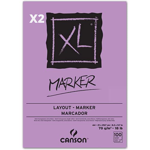 Pack 2 – Klebeblock, A4, 100 Blatt Canson XL, Marker, Barriere, 70 g von OFITURIA