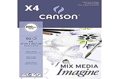 Canson Mix Media Imagine, A4, 50 Blatt, feine Körnung, 200 g von OFITURIA