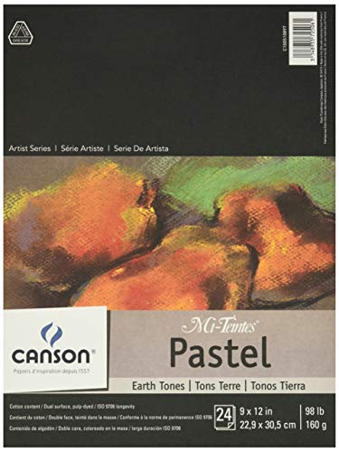 Canson mi-teintes Papierblock in Pastelfarben, Earth Tones, 9"X12" von Canson