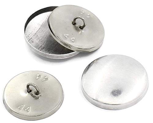 10 Sets Aluminium Knöpfe zum Überziehen, aluminiumfarben, Ø ca. 28mm, Rückwand 25mm von CansyY