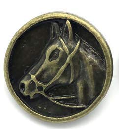 10 Metallknöpfe Ösenknöpfe 15mm Antik Bronze antikbronze Motiv Tier Pferd zum Aufnähen Annähen basteln scrapbooking Jackenknöpfe Mantelknöpfe von CansyY