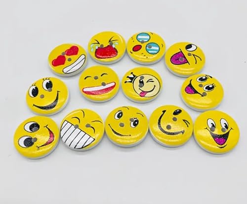 20 Stück lustige, bunte Holzknöpfe Motiv Smiley 20mm mit 2 Löcher Bastelknöpfe Kinderkleidung runde Knöpfe zum annähen nähen aufnähen basteln scrapbooking 20 Stück lustige, bunte Holzknöpfe Motiv Smiley 20mm mit 2 Löcher Bastelknöpfe Kinderkleidung runde Knöpfe zum annähen nähen aufnähen basteln scrapbooking von CansyY