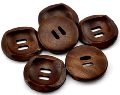 30 Stück strukturierte Holzknöpfe Ø ca. 30mm rund 2 Loch kaffeebraun braun Holzknopf 30 Stück strukturierte Holzknöpfe Ø ca. 30mm rund 2 Loch kaffeebraun braun Holzknopf von CansyY