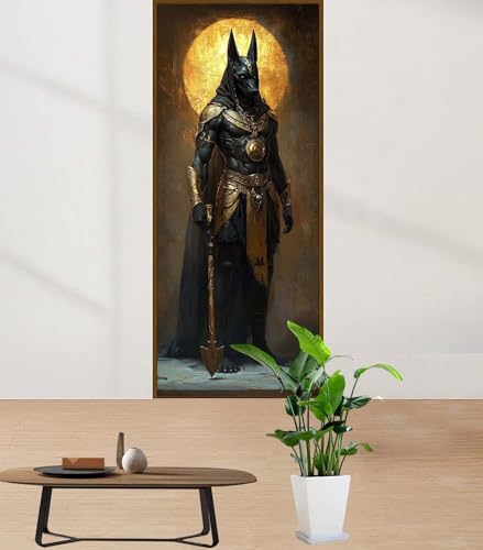 Diamond Painting Erwachsene Groß XXL Mond Diamant Painting Bilder Anubis Bastelset Erwachsene, DIY 5D Diamond Art Crystal Strass Malerei Arts Craft Set für Home Wand Decor, Leinwand 220x75cm S-1006 von Canuhkun