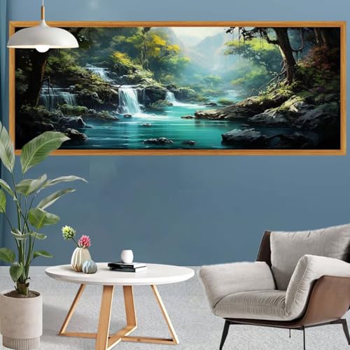 Diamond Painting Erwachsene Groß XXL Wald Diamant Painting Bilder Landschaft Bastelset Erwachsene, DIY 5D Diamond Art Crystal Strass Malerei Craft Set für Home Wand Decor, Leinwand 300x100cm S-625 Diamond Painting Erwachsene Groß XXL Wald Diamant Painting Bilder Landschaft Bastelset Erwachsene, DIY 5D Diamond Art Crystal Strass Malerei Craft Set für Home Wand Decor, Leinwand 300x100cm S-625 von Canuhkun