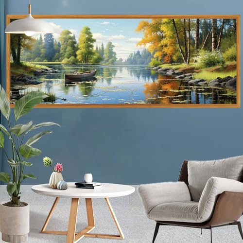 Diamond Painting Erwachsene Groß XXL Wald Diamant Painting Bilder See Bastelset Erwachsene Frauen, DIY 5D Diamond Art Crystal Strass Malerei Arts Craft Set für Home Wand Decor, Leinwand 260x90cm S-613 Diamond Painting Erwachsene Groß XXL Wald Diamant Painting Bilder See Bastelset Erwachsene Frauen, DIY 5D Diamond Art Crystal Strass Malerei Arts Craft Set für Home Wand Decor, Leinwand 260x90cm S-613 von Canuhkun
