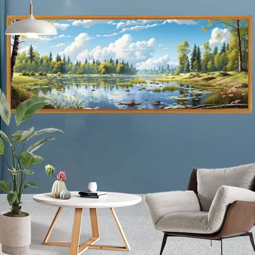 Diamond Painting Erwachsene Groß XXL Wald Diamant Painting Bilder See Bastelset Erwachsene Frauen,DIY 5D Diamond Art Crystal Strass Malerei Arts Craft Set für Home Wand Decor,Leinwand 300x100cm S-615 Diamond Painting Erwachsene Groß XXL Wald Diamant Painting Bilder See Bastelset Erwachsene Frauen,DIY 5D Diamond Art Crystal Strass Malerei Arts Craft Set für Home Wand Decor,Leinwand 300x100cm S-615 von Canuhkun